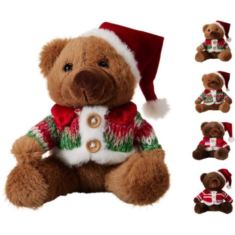 ORSETTO PELUCHE NATALIZIO H.35 2 ASSORTITI